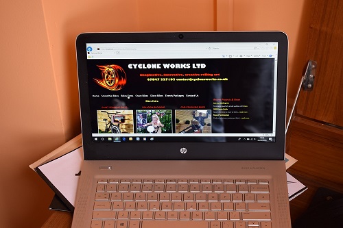 website on laptop